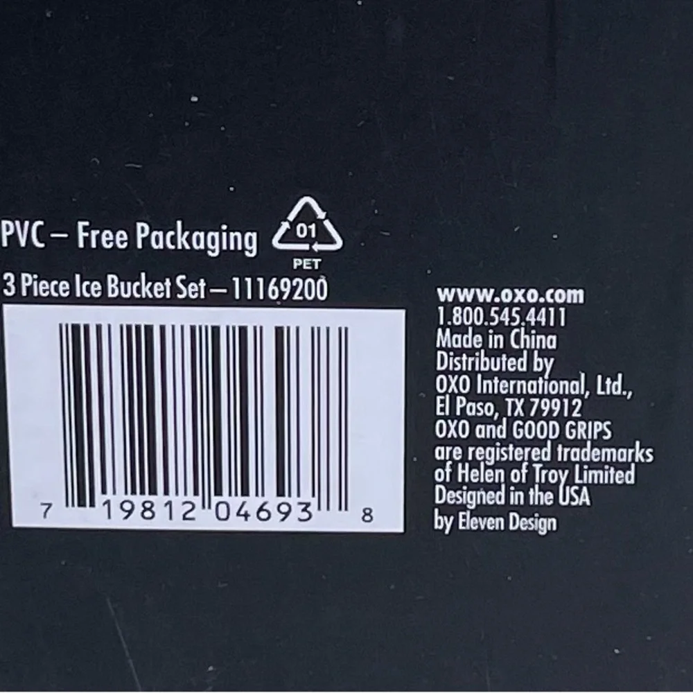 OXO Good‎ Grips 3 Piece Ice Bucket Set 3.3qt Insulated ***MISSING TONGS** New